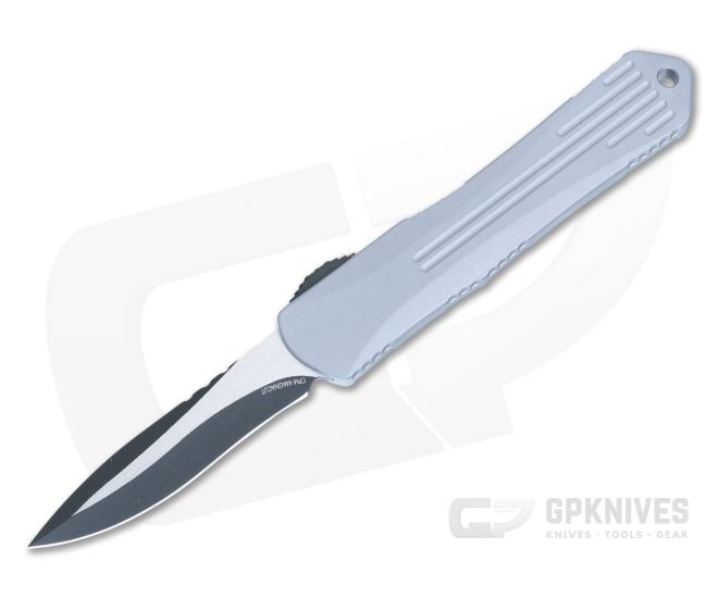 Heretic Manticore-S Gray Handle with Two-Tone Black MagnaCut Recurve OTF Auto H025-10A-GRAY - HRT-H025-10A-GRAY