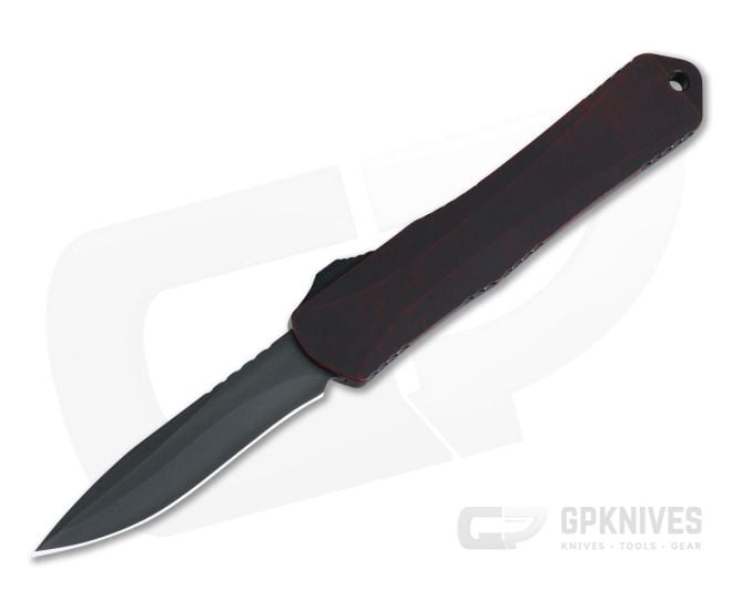 Heretic Knives Manticore-S Recurve Tumbled DLC Breakthrough Red OTF Automatic H025-6A-BRKRD - HRT-H025-6A-BRKRD