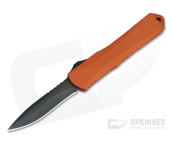 Heretic Knives Manticore-S Recurve Tumbled DLC S35VN Orange OTF Automatic H025-6A-ORG - HRT-H025-6A-ORG