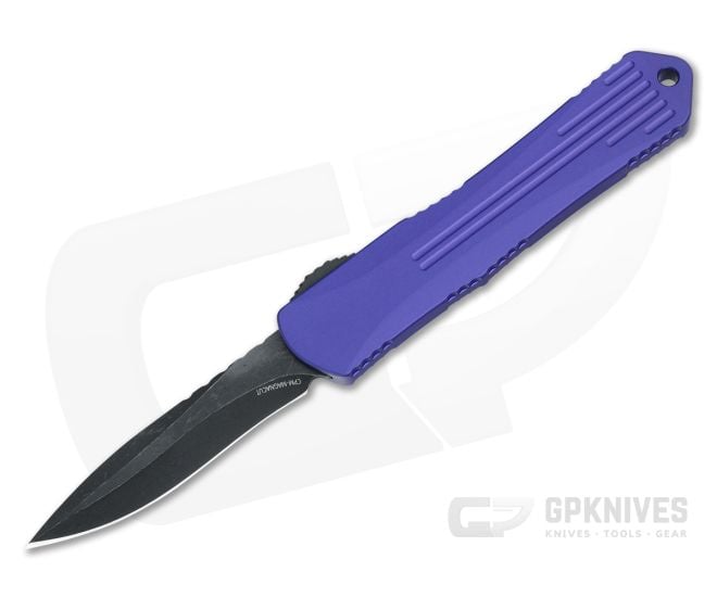 Heretic Knives Manticore-S Recurve Battleworn Black Magnacut Purple OTF Automatic H025-8A-PU - HRT-H025-8A-PU