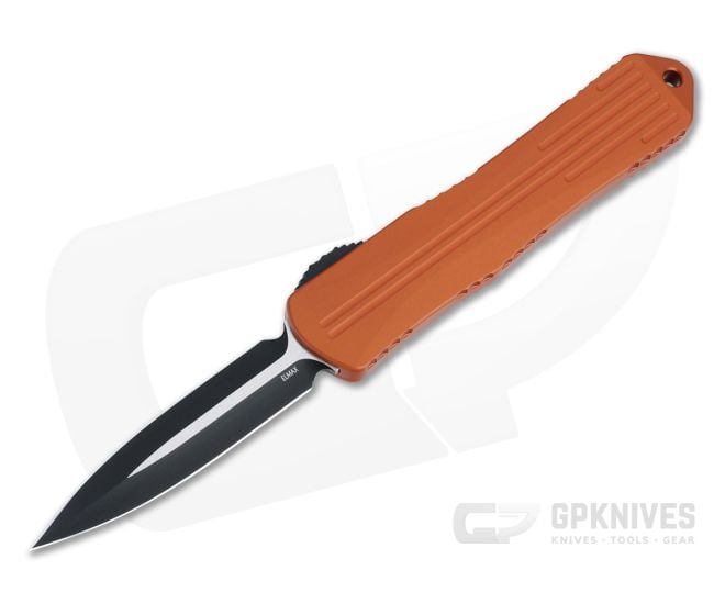 Heretic Knives Manticore-E Double Edge Black Elmax Orange Fluted OTF Automatic H028-4A-ORG - HRT-H028-4A-ORG