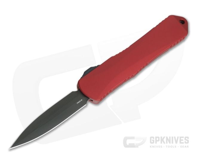 Heretic Knives Manticore-E Double Edge Black DLC S35VN Red EDC OTF Automatic H028-6A-RED - HRT-H028-6A-RED