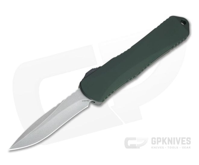 Heretic Knives Manticore-E Recurve Stonewashed S35VN Green EDC OTF Automatic H029-2A-GRN - HRT-H029-2A-GRN