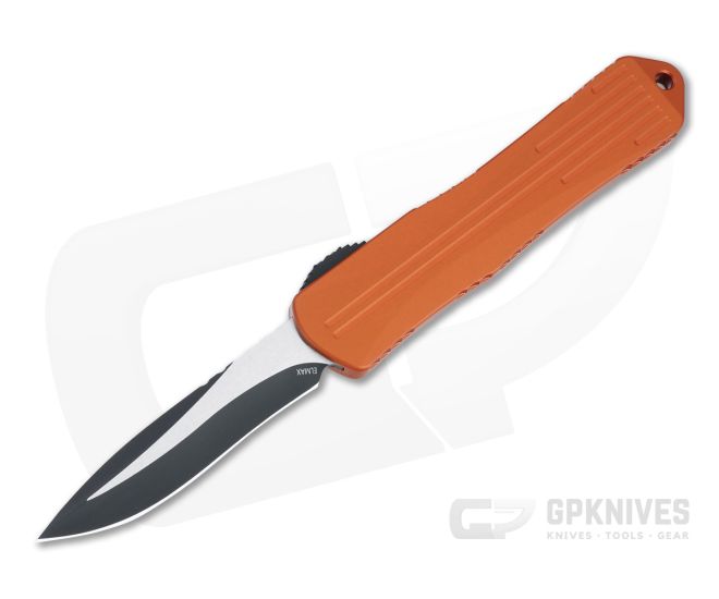 Heretic Knives Manticore-E Recurve Black Elmax Orange Fluted OTF Automatic H029-4A-ORG - HRT-H029-4A-ORG