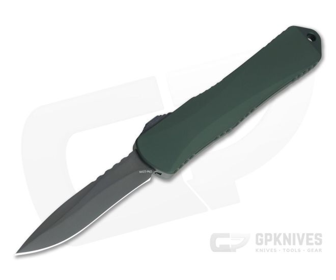 Heretic Knives Manticore-E Recurve Black DLC S35VN Green EDC OTF Automatic H029-6A-GRN - HRT-H029-6A-GRN