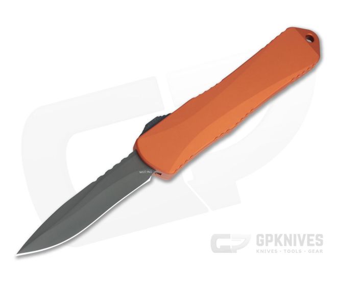 Heretic Knives Manticore-E Recurve Black DLC S35VN Orange EDC OTF Automatic H029-6A-ORG - HRT-H029-6A-ORG