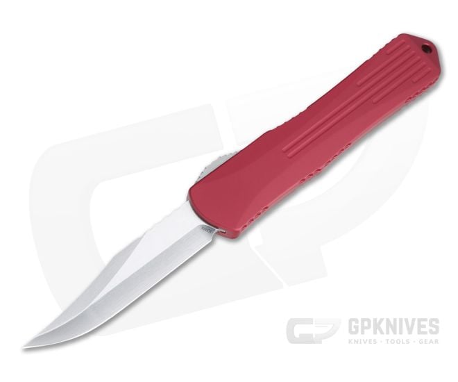 Heretic Knives Manticore-X Red Bowie Stonewashed Elmax OTF Automatic H030B-2A-RED - HRT-H030B-2A-RED