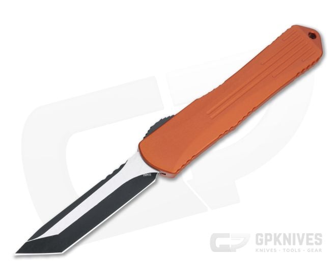 Heretic Knives Manticore-X Tanto Battleworn Black Elmax Orange OTF Automatic H031-8A-ORG - HRT-H031-8A-ORG