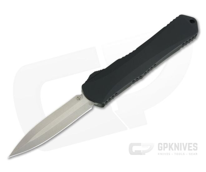 Heretic Knives Manticore-X Double Edge Stonewash Black OTF Automatic H032-2A - HRT-H032-2A