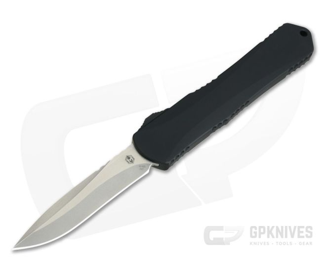 Heretic Knives Manticore-X Recurve Stonewash Black OTF Automatic H033-2A - HRT-H033-2A