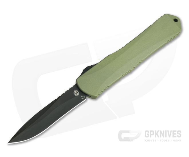 Heretic Knives Manticore-X Recurve Tumbled DLC Green OTF Automatic H033-6A-GREEN - HRT-H033-6A-GREEN