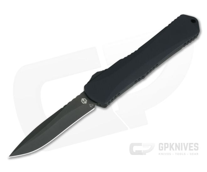 Heretic Knives Manticore-X Recurve Tumbled DLC Tactical Black OTF Automatic H033-6A-T - HRT-H033-6A-T