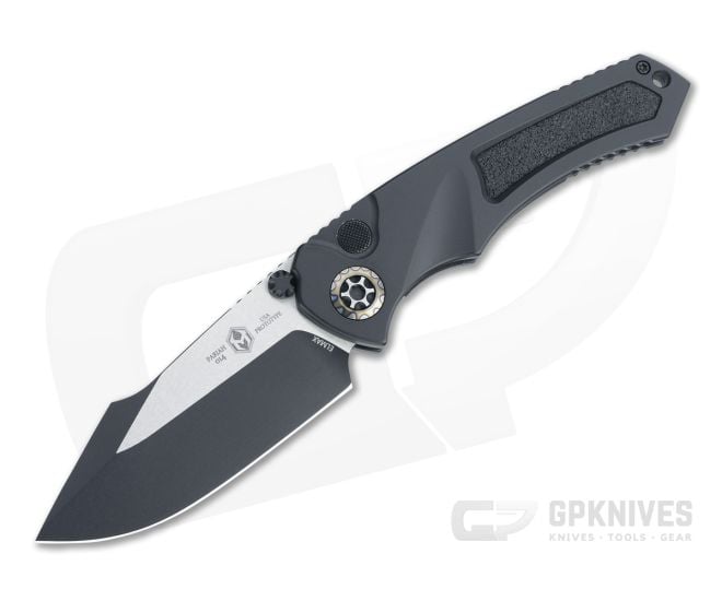Heretic Knives Pariah Prototype Two-Tone Black Elmax Dual Action Liner Lock Automatic H048-10A-PROTO - HRT-H048-10A-PROTO