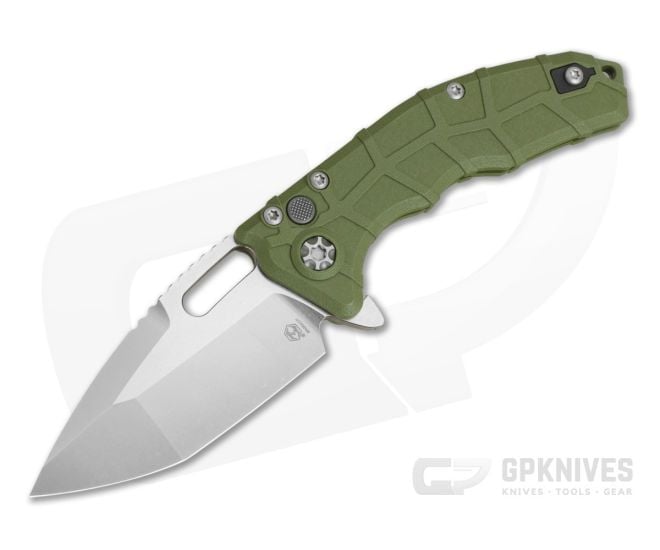 Heretic Martyr Manual OD Green Polymer MagnaCut Stonewash Button Lock Flipper (3.50" Blade) H057-2A-GRN - HRT-H057-2A-GRN