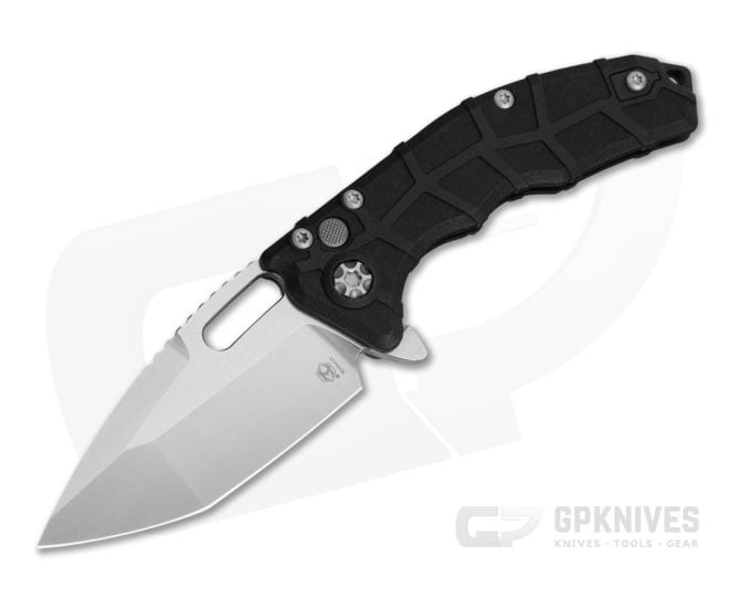 Heretic Martyr MagnaCut Stonewash Black Polymer Button Lock Flipper (3.50" Blade) H057-2A - HRT-H057-2A