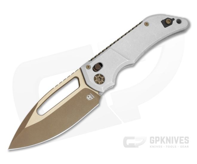 Heretic Koschei Blizzardworn Aluminum MagnaCut Battleworn Bronze Crossbar Lock Knife (3.50" Blade) H061-7A-BLZ - HRT-H061-7A-BLZ