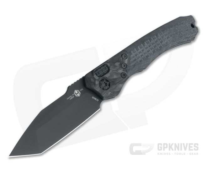 Heretic Knives Wraith Auto Tanto DLC Elmax Bolstered Integral Carbon Fiber Automatic H100-6A-CF - HRT-H100-6A-CF
