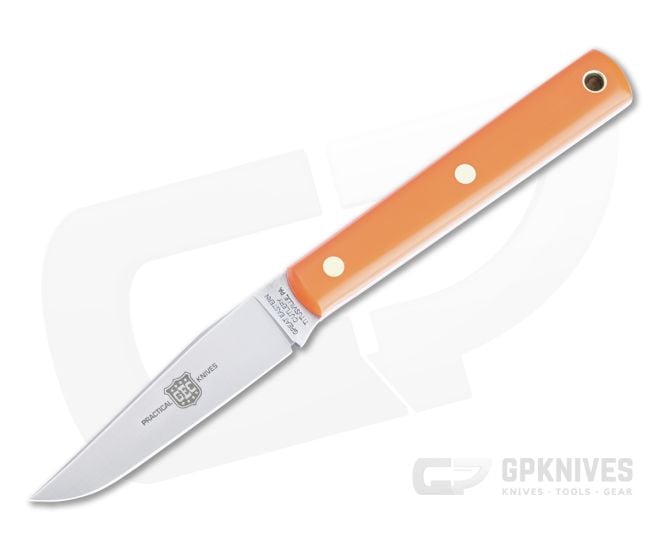 Great Eastern Cutlery H208 Muskrat Clip Point Fixed Blade Orange Delrin Handle H20822-OR - GEC-H20822-OR