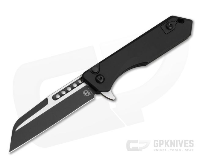 Heretic Jinn Button Lock Flipper Two Tone Black Magnacut - HRT-H213-10A-T