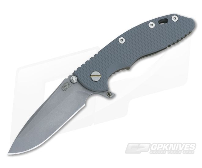 Hinderer Knives XM-18 3.5" Gray Fatty Spanto Battle Bronze Frame - HK-0114