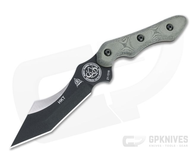 TOPS HKT Hunter Killer Tracker Black 1095 Black Linen Micarta Fixed Blade HKT-01 - TP-HKT-01