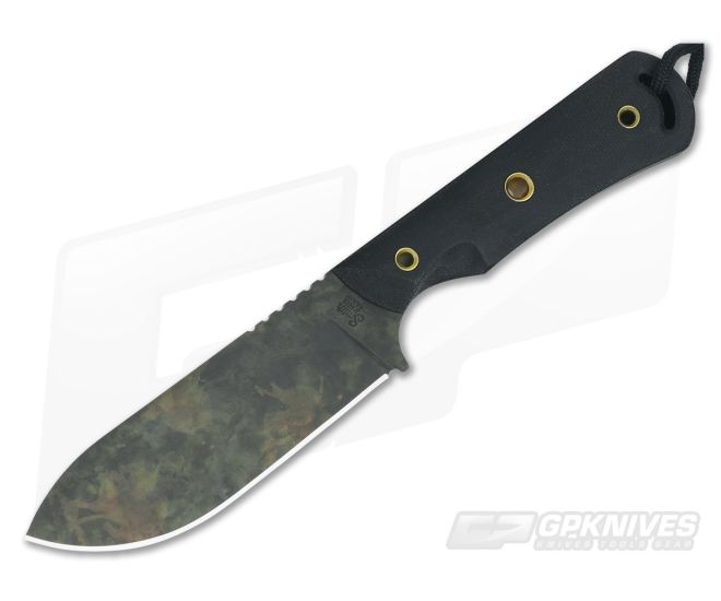 Smith & Sons Honcho Original Patina D2 Black Micarta Fixed Blade - SS-HONCHO-BM-OP