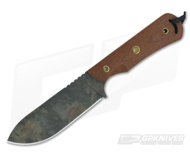 Smith & Sons Honcho Original Patina D2 Natural Micarta Fixed Blade - SS-HONCHO-NM-OP