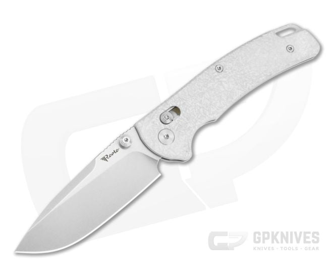Reate Horizon X Drop Point White Fatcarbon Glass Nitro-X7 Stonewash Crossbar Lock Knife (3.20" Blade) - RK-HRZN-X-03