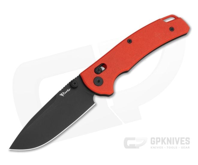 Reate Horizon X Drop Point Red Fatcarbon Glass Nitro-X7 Black PVD Crossbar Lock Knife (3.20" Blade) - RK-HRZN-X-08