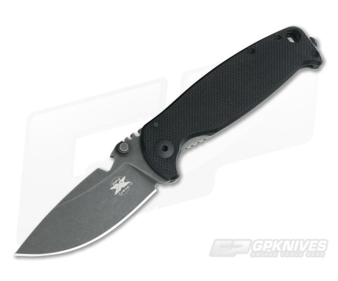 DPx Gear HEST/F Folder Black G10 Tumbled Gray Niolox - DPX-HSF013