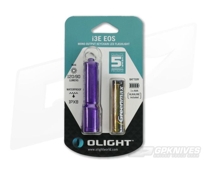 Olight i3E EOS Purple Keychain Flashlight AAA Battery - OL-I3E-PUR