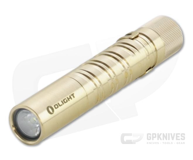 Olight i3T EOS Brass AAA 180 Lumen Slim Tail Switch Flashlight - OL-I3T-BR