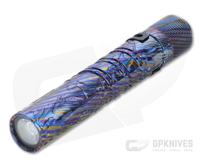 Olight i3T EOS LTD Titanium Damascus 180 Lumens AAA Slim Tail Switch Flashlight - OL-I3T-TD