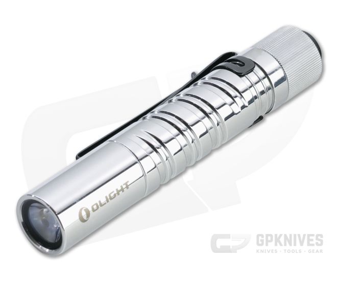 Olight i3T EOS Polished Stainless Steel AAA 180 Lumen Slim Tail Switch Flashlight - OL-I3T-SS