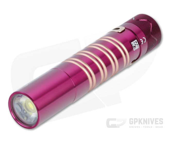 Olight i5R EOS LTD Rosy Plum and Gold 350 Lumen Slim Tail Switch USB Rechargeable Flashlight - OL-I5R-PLUM