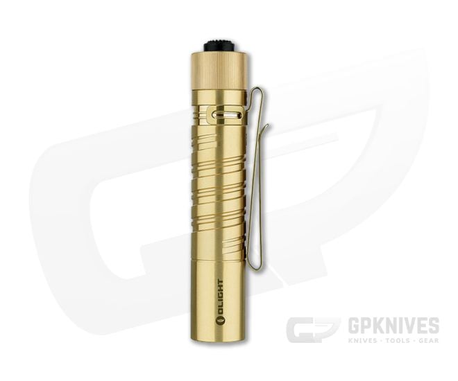 Olight i5T EOS Raw Brass AA 300 Lumen Slim Tail Switch Flashlight - OL-I5T-BRS