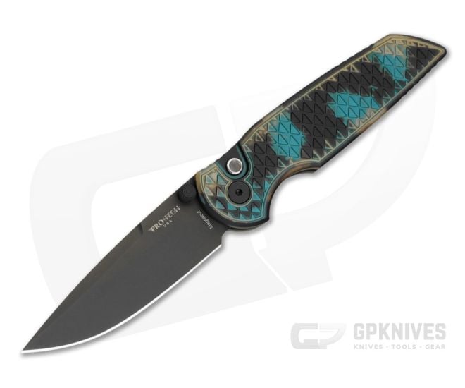 Protech TR-3 Integrity Relic Shipwreck Magnacut Black DLC Button Lock Spear Point Folding Knife (3.50") INT1106-SHIPWRECK - PT-INT1106-SHIPWRECK
