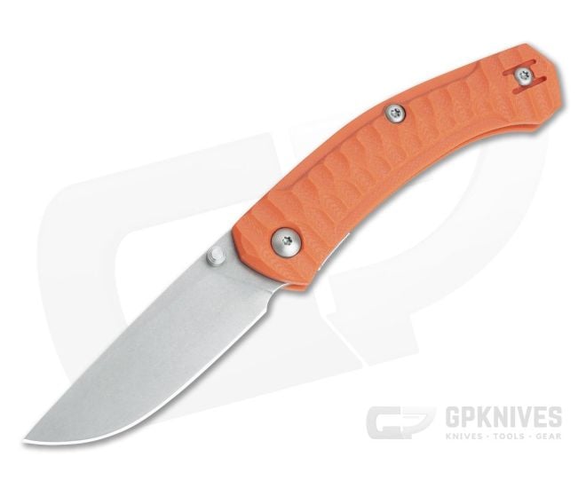 GiantMouse ACE Iona Orange G10 Stonewashed M390 Liner Lock Folder - GM-IONA-ORANGE-G10