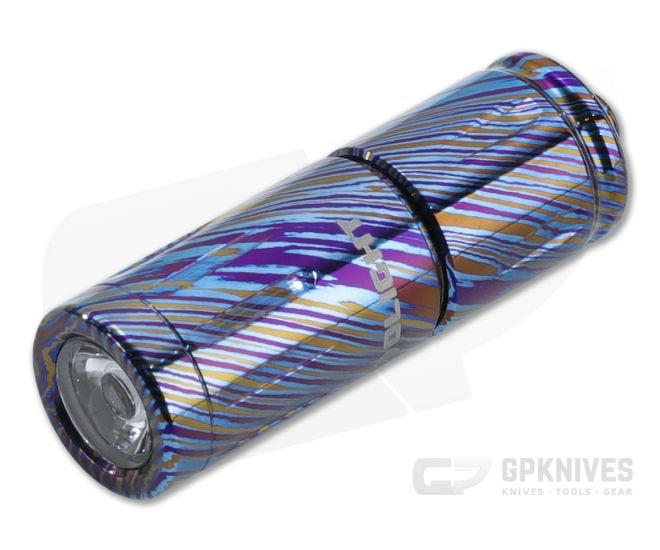Olight IXV LTD Titanium Damascus USB-C Rechargeable Keychain Flashlight - OL-IXV-TD