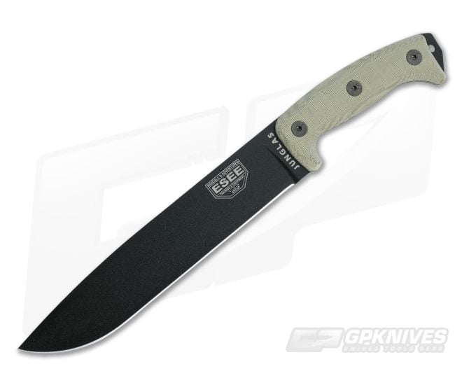 ESEE Junglas Machete Black Blade Canvas Micarta Kydex Sheath - ESEE-JUNGLAS-E