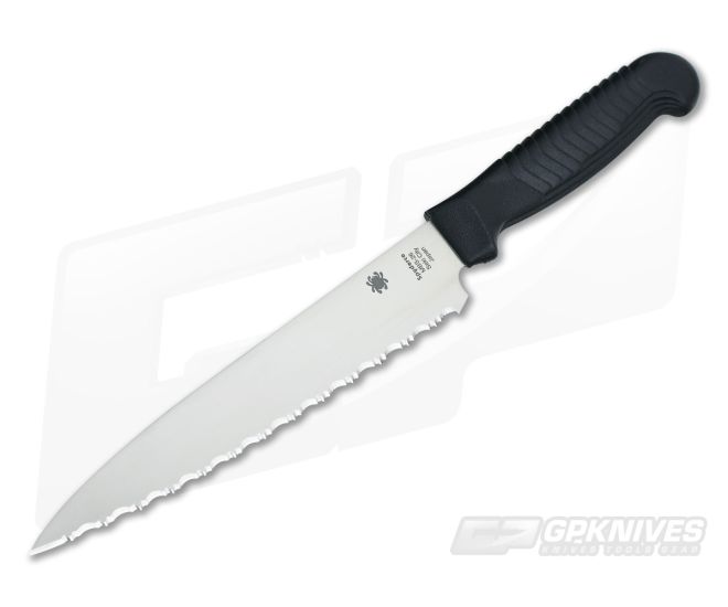 Spyderco Utility Kitchen Knife 6" SpyderEdge Black - SP-K04SBK