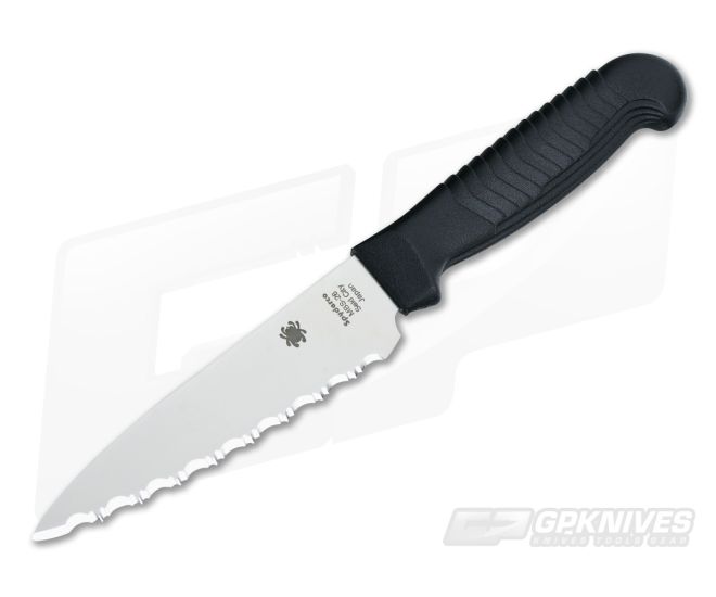 Spyderco Paring Kitchen Knife 4.5" Serrated Edge - SP-K05SBK