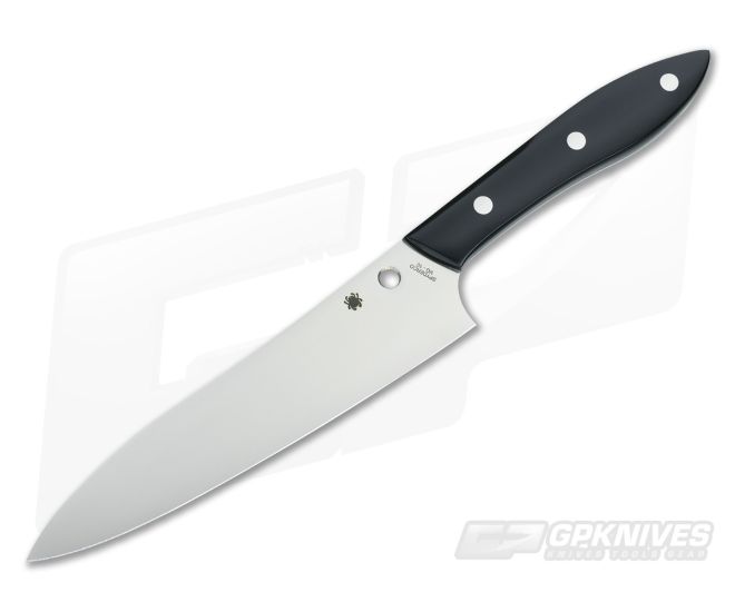 Spyderco Chef’s Knife Plain VG-10 Black Corian K12P - SP-K12P