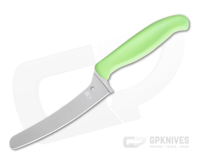 Spyderco Blunt Tip Z-Cut Green Plain Edge Kitchen Knife K13PGN - SP-K13PGN