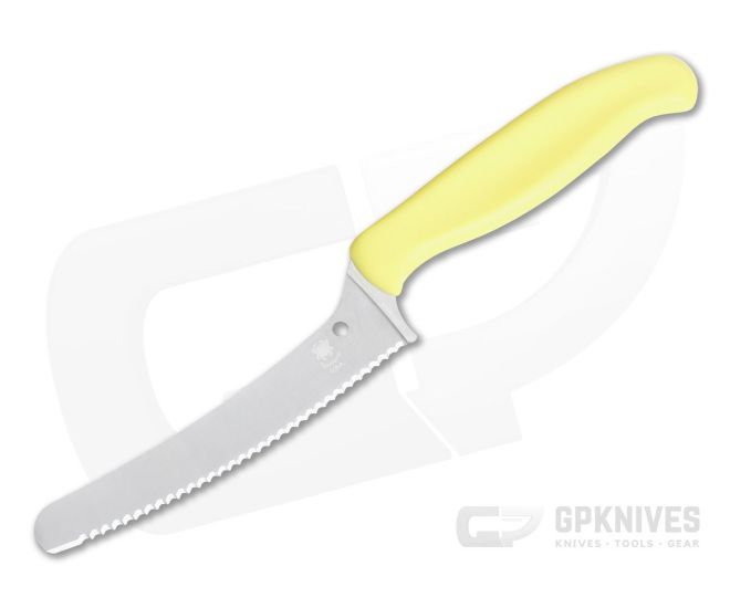 Spyderco Blunt Tip Z-Cut Yellow Serrated Edge Kitchen Knife K13SYL - SP-K13SYL