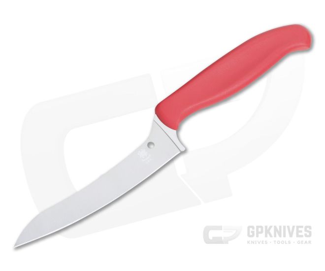 Spyderco Pointed Z-Cut Red Plain Edge Kitchen Knife K14PRD - SP-K14PRD