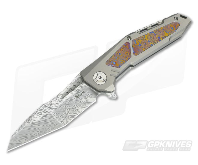Reate Knives K-3 Mokuti Inlay Compound Ground Damasteel Flipper - RK-K3-001