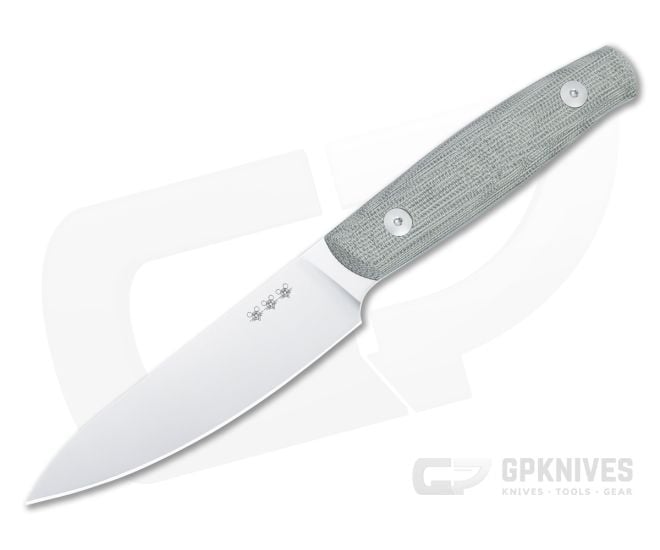 GiantMouse Kitchen Paring Knife Green Canvas Micarta Handles Satin Nitro B Steel - GM-KITCHEN-PARING