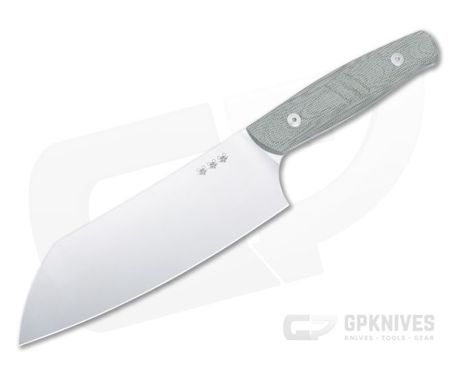 GiantMouse Kitchen Santoku Knife Green Canvas Micarta Handles Satin Nitro B Steel - GM-KITCHEN-SANTOKU