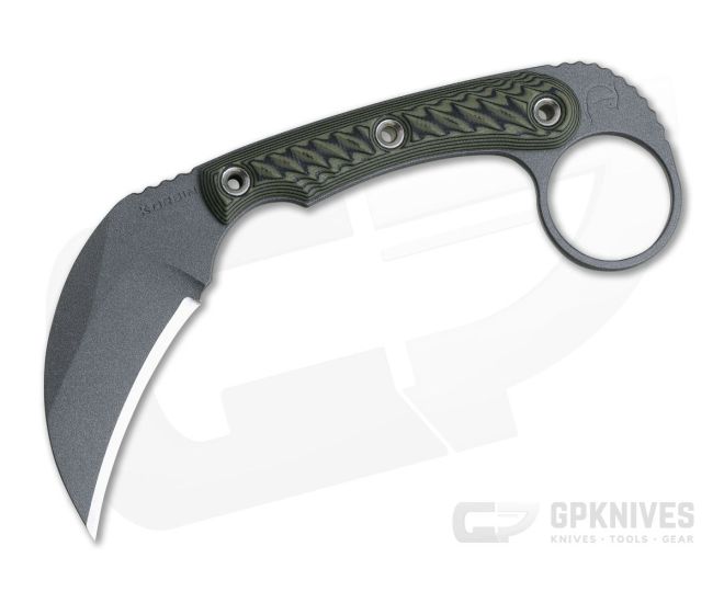 RMJ Tactical Korbin Karambit Nitro-V Dirty Olive Every Day Carry Fixed Blade - RMJ-KOR-DO